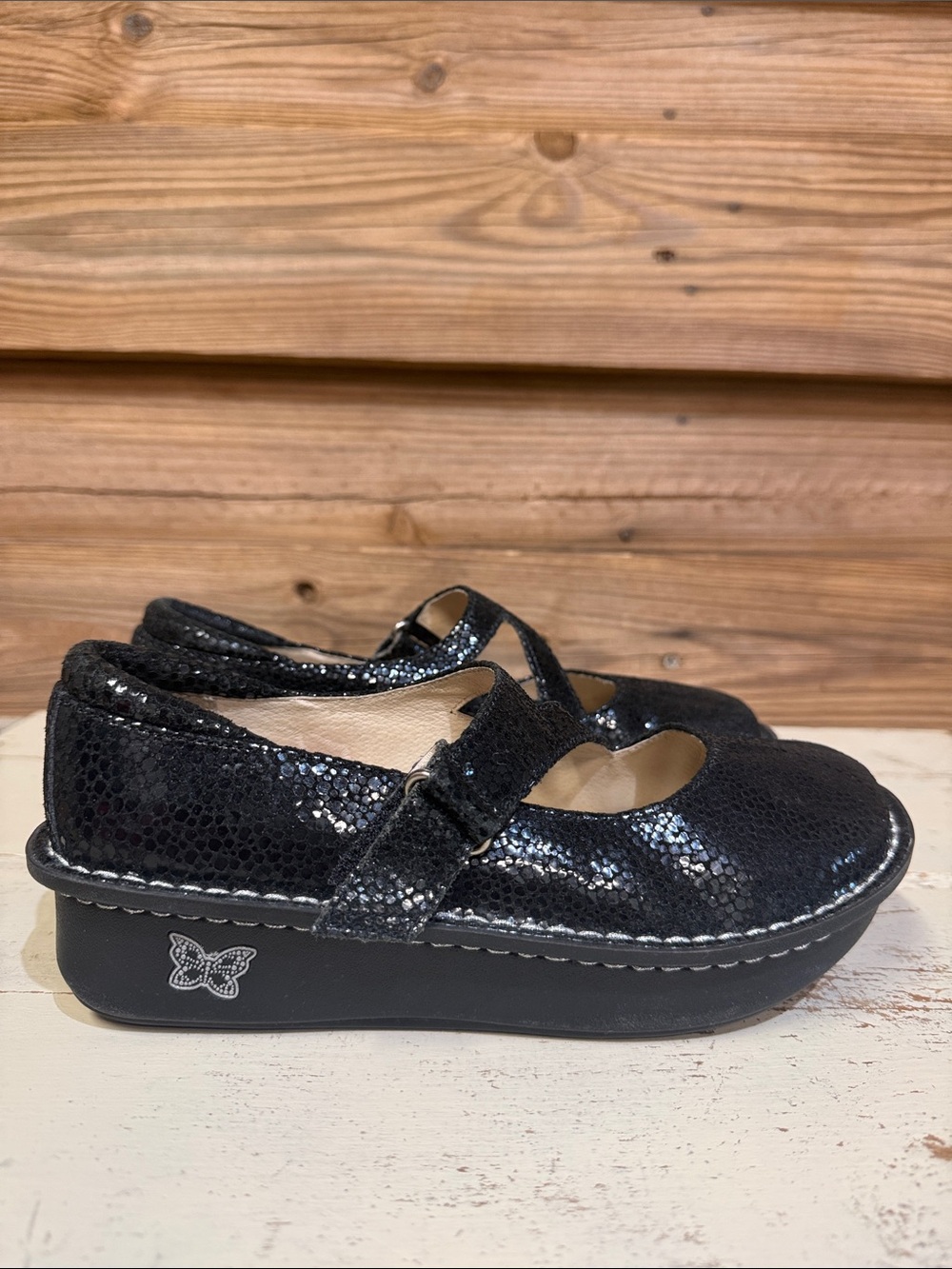 Alegria Dayna Black Dottie Mary Jane Shoes